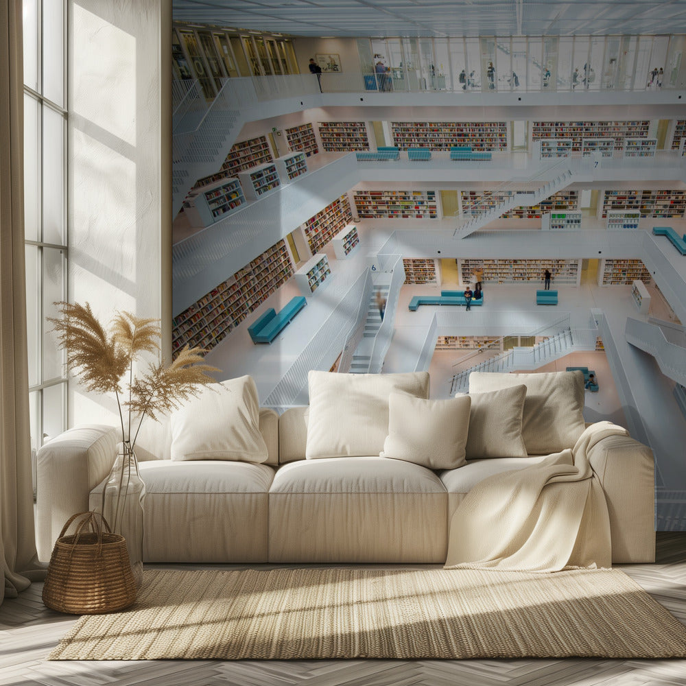 Bibliotheek Stuttgart | Behang