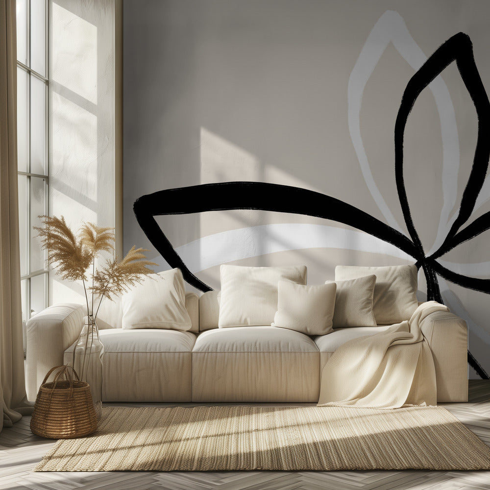 Abstracte bloemen | Behang