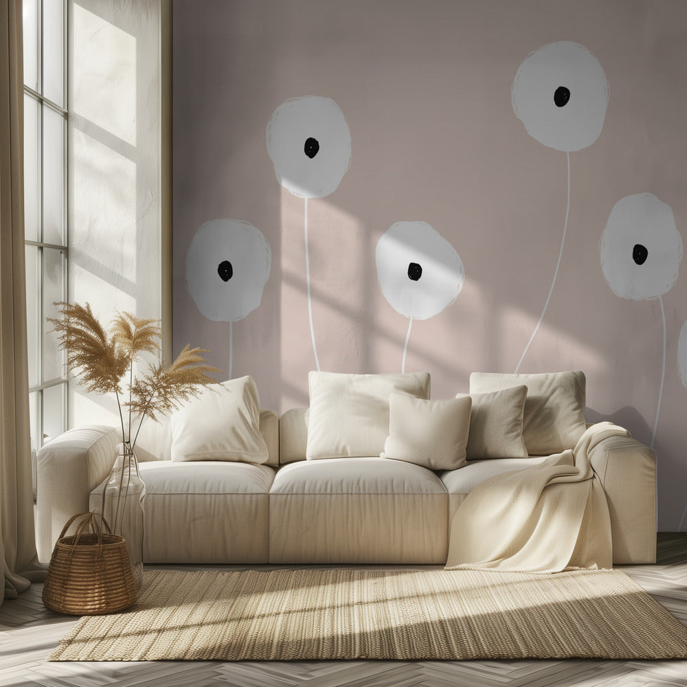 Scandinavische bloemen | Behang