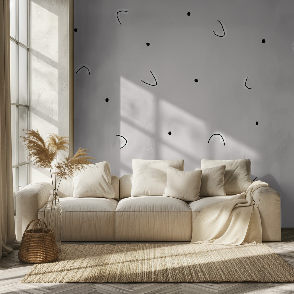 Stippen en vormen | Behang