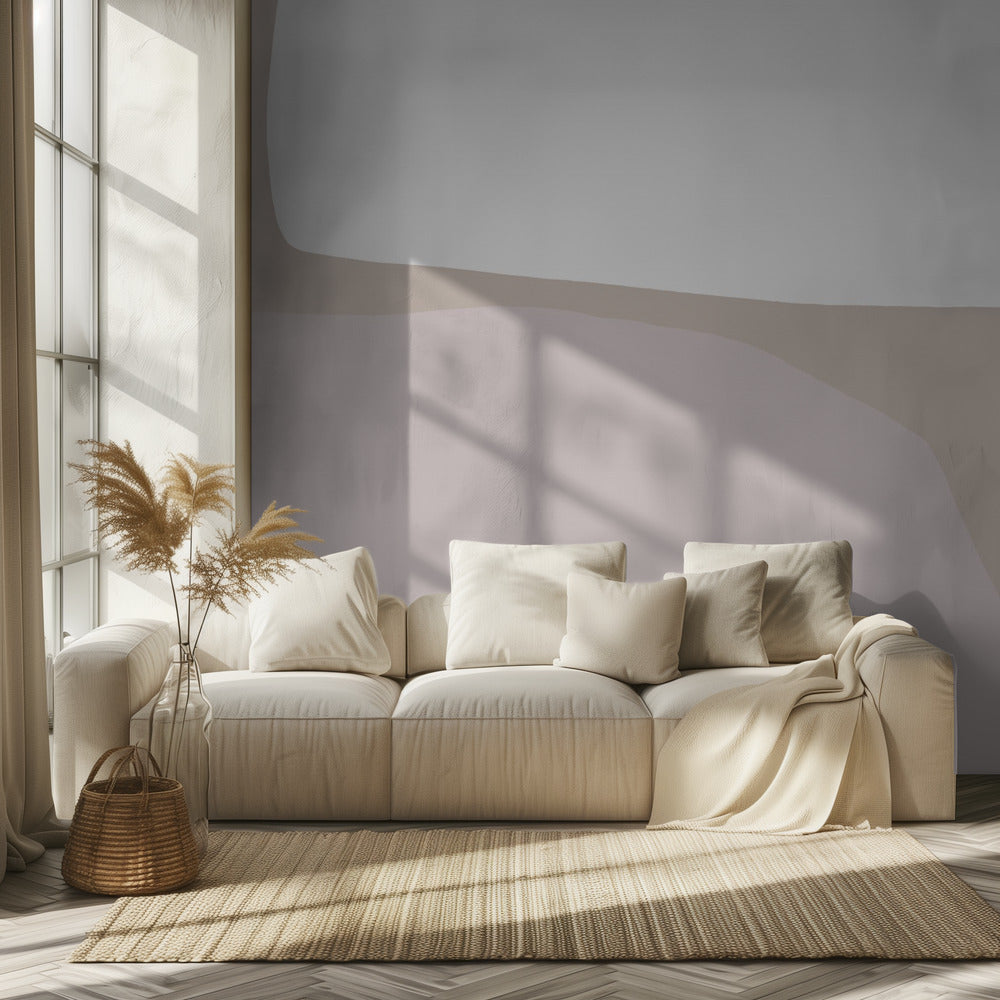 Zachte geometrische harmonie | Behang