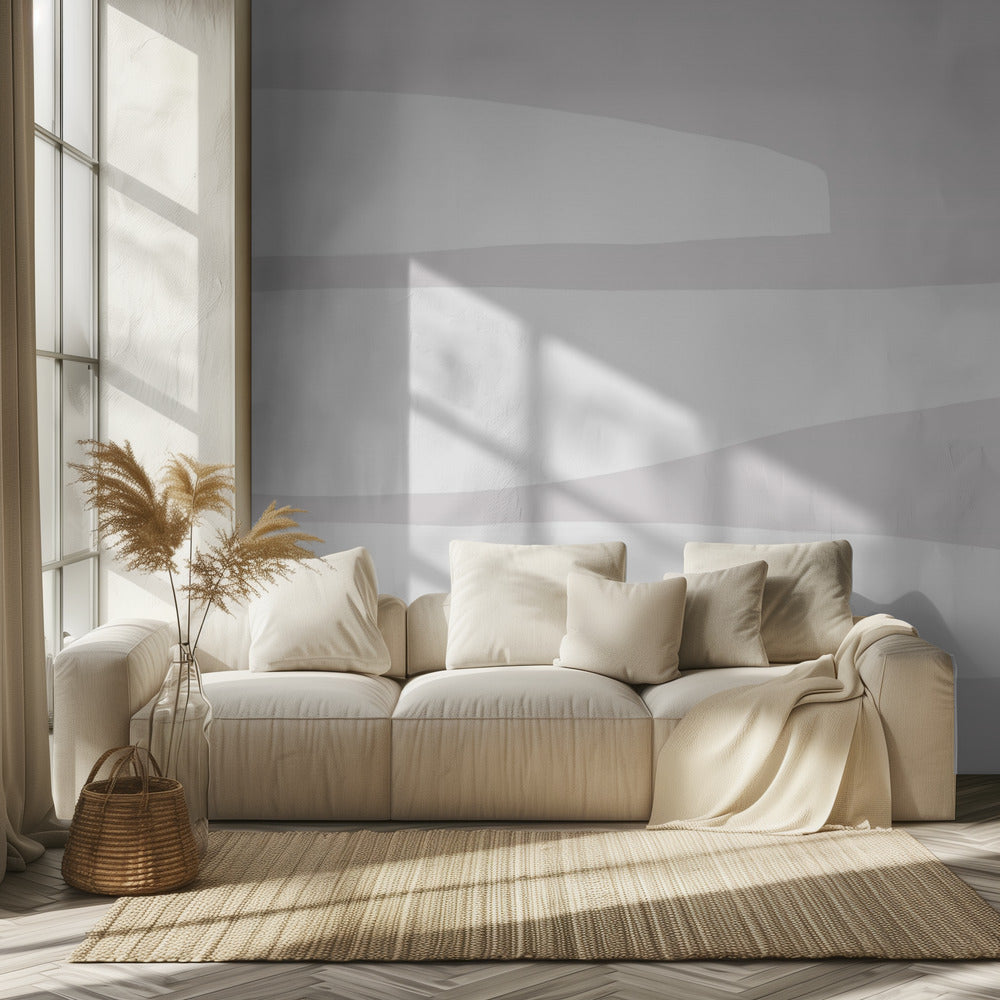 Minimalistische witte vormen | Behang