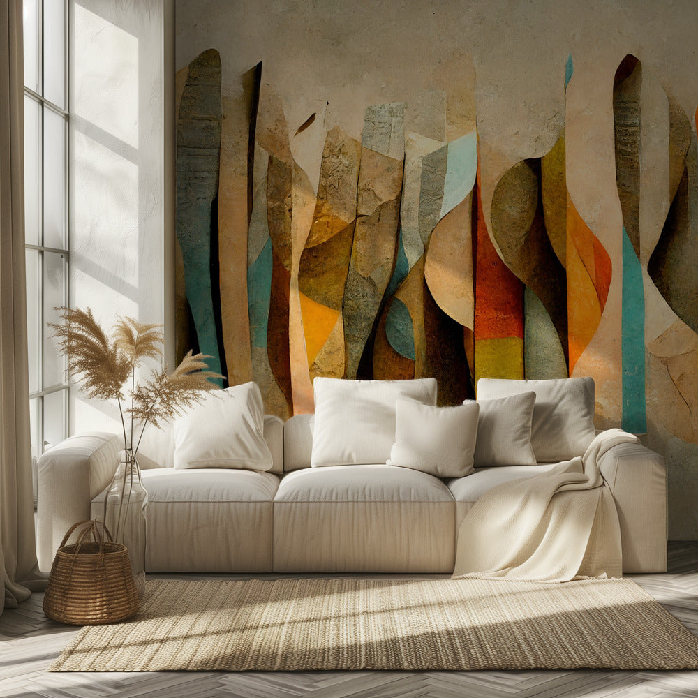 Gebogen caleidoscoop | Behang