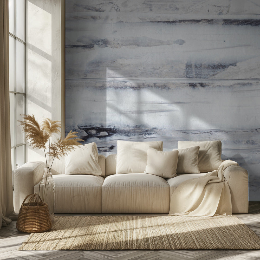 Mix van koele tinten en texturen | Behang