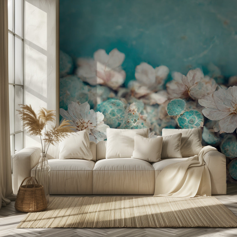 Aqua Blossom Dream | Behang