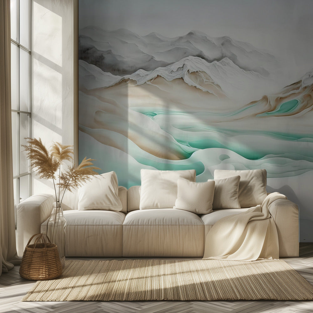 Rustige Alpenstroom | Behang