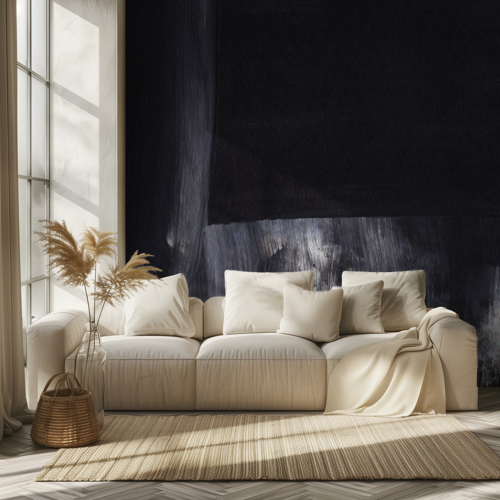 Monochrome tinten met vloeiende penseelstreken | Behang