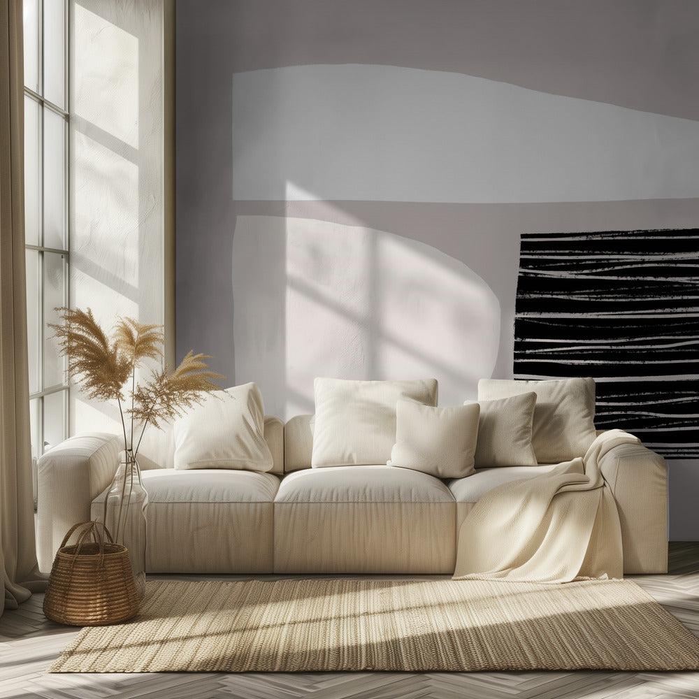Geometrische vormen in neutrale tinten | Behang