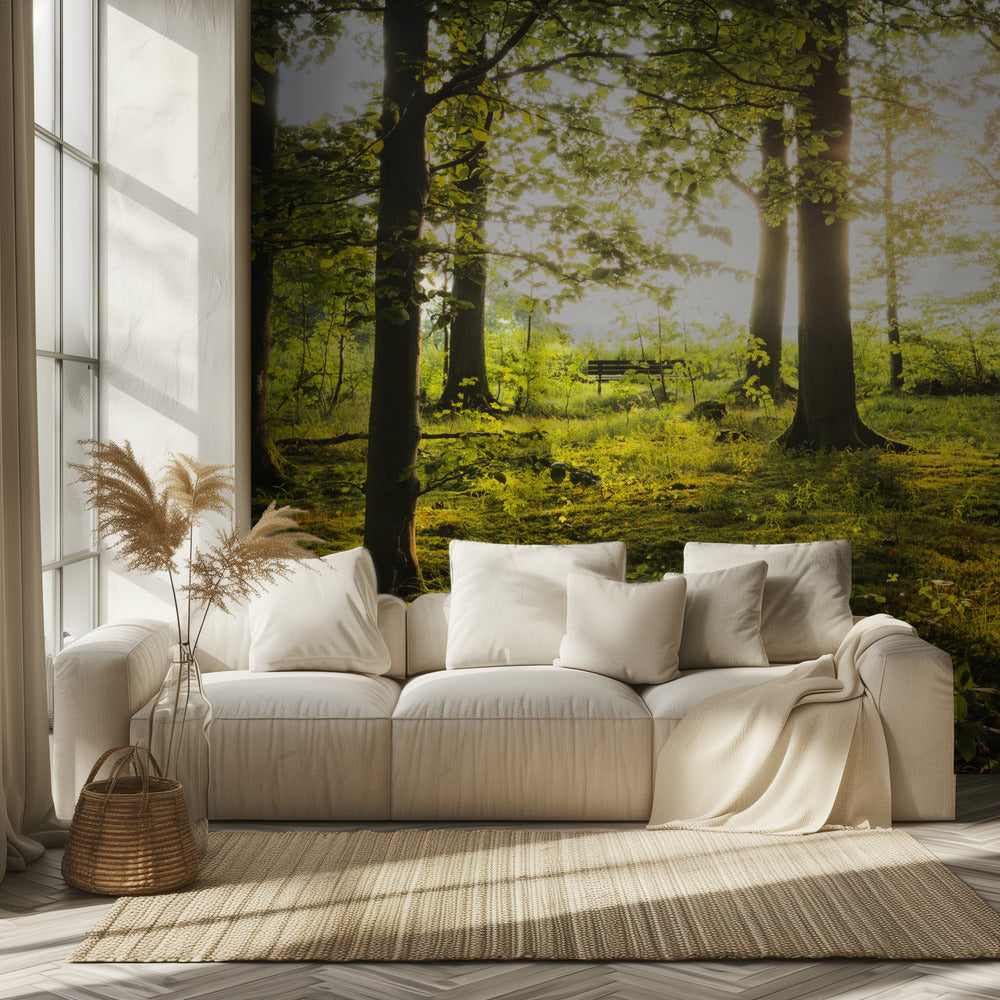 Zomer in het bos | Behang