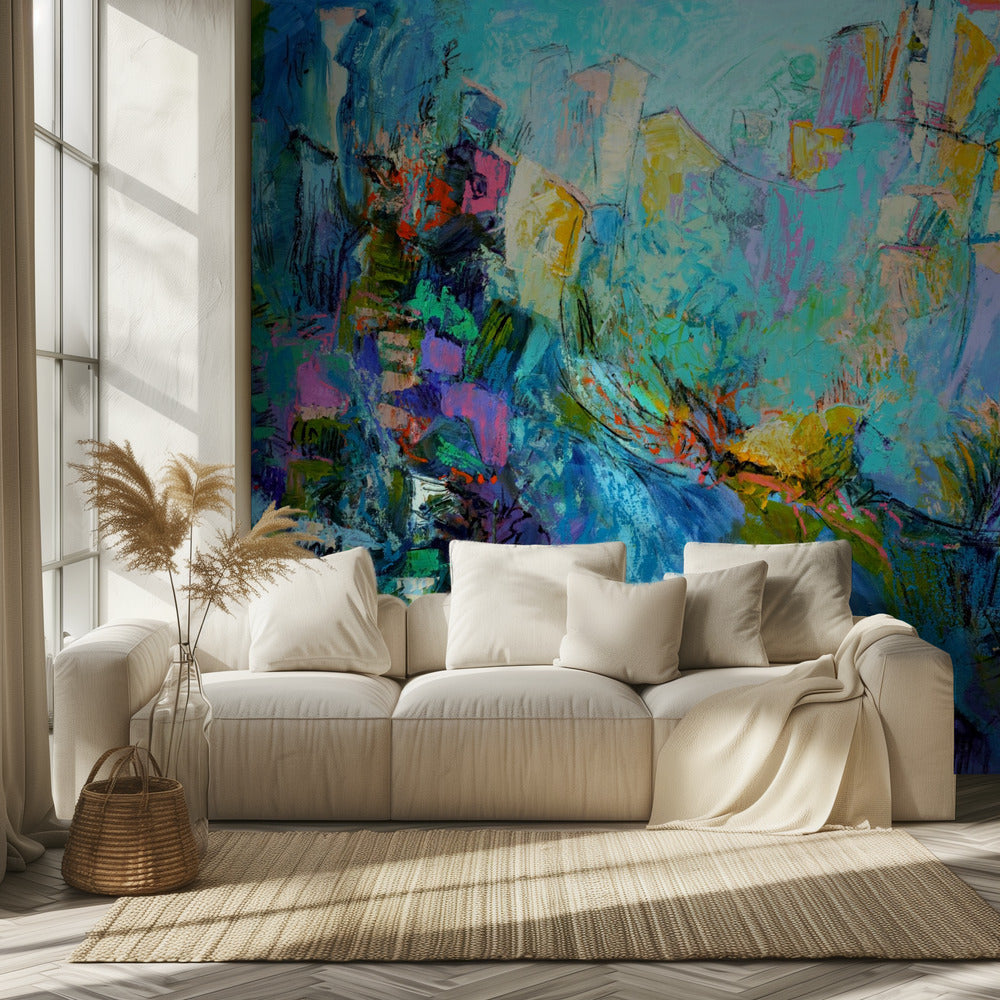 Lichtgevende Bloemblaadjes Cascade | Behang