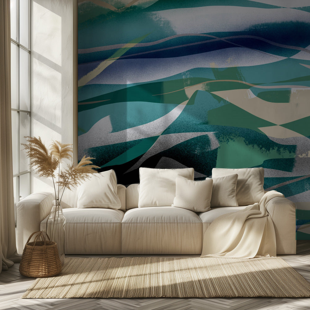 Abstractie in landschap | Behang