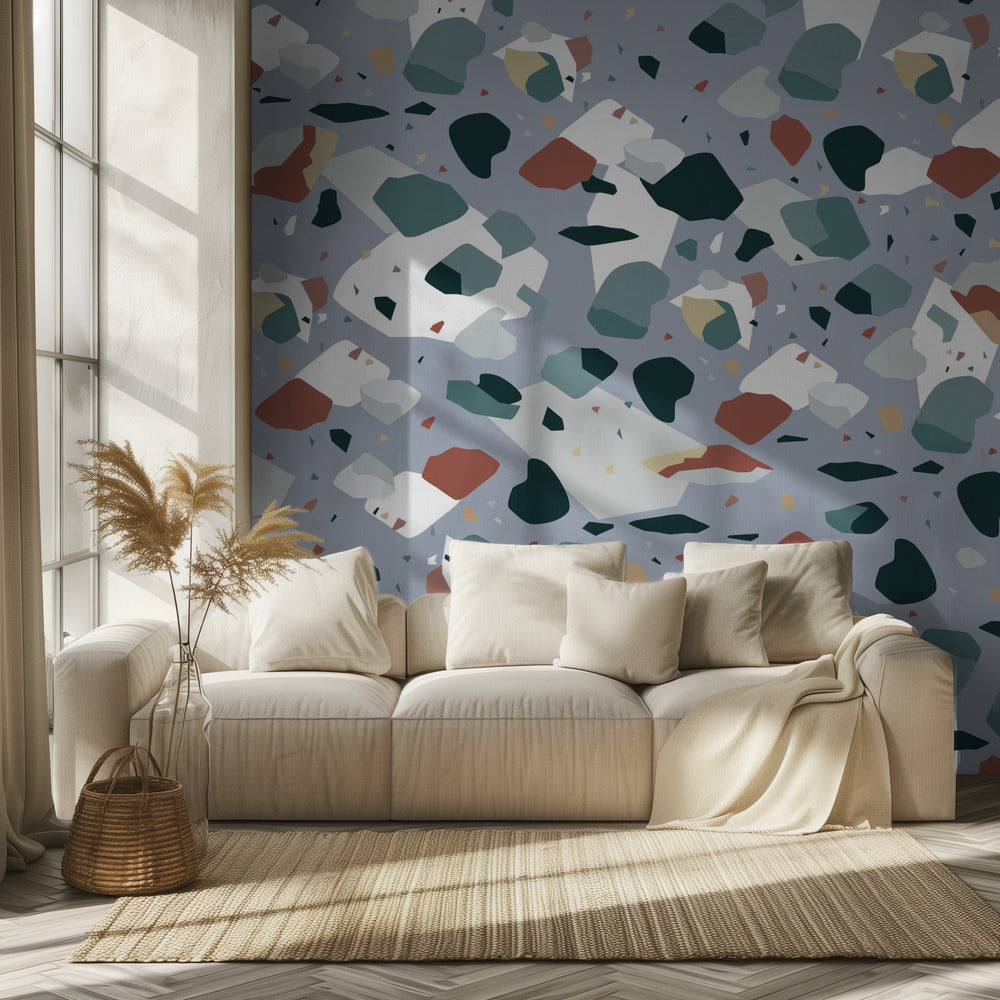 Terrazzo_Blauw | Behang