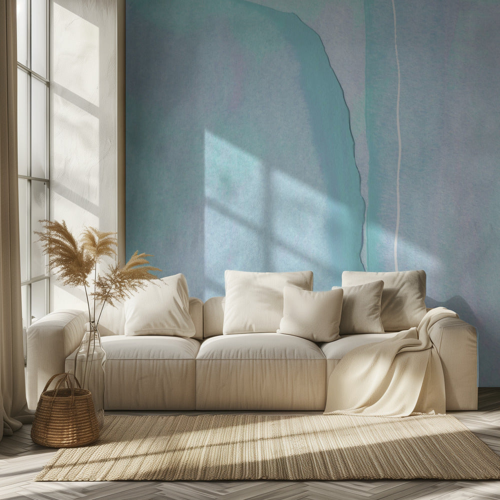 Zachte blauwe en turquoise tinten | Behang