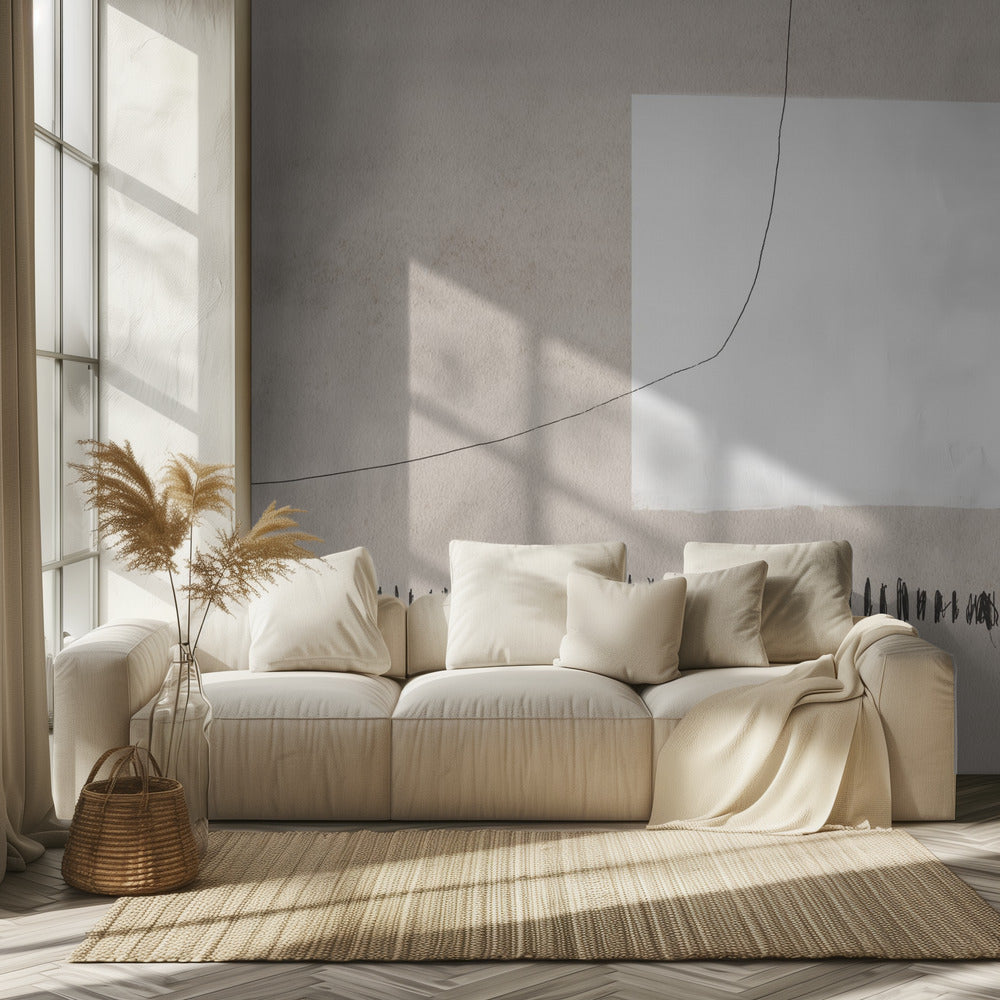 Witte rechthoek contrasterend | Behang