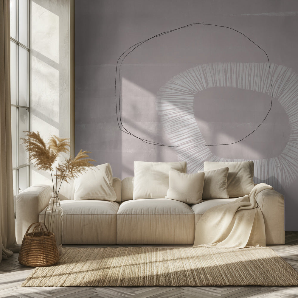 Zachte geometrische dans | Behang