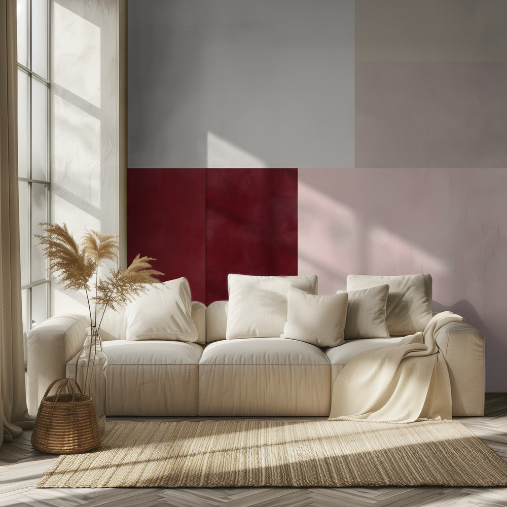 Geometrisch raster van zachte pastelkleuren | Behang