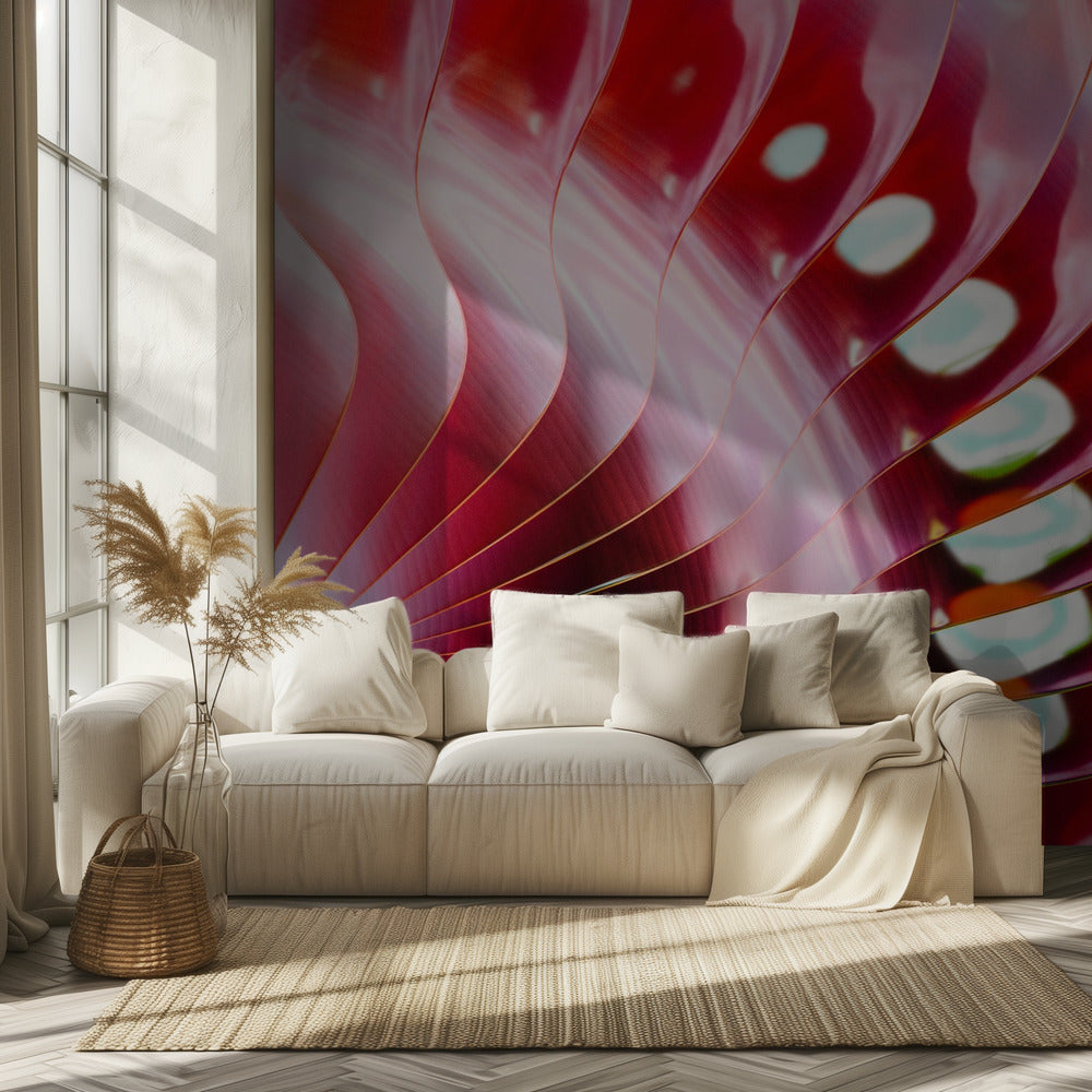 Crimson Petal Waves | Behang