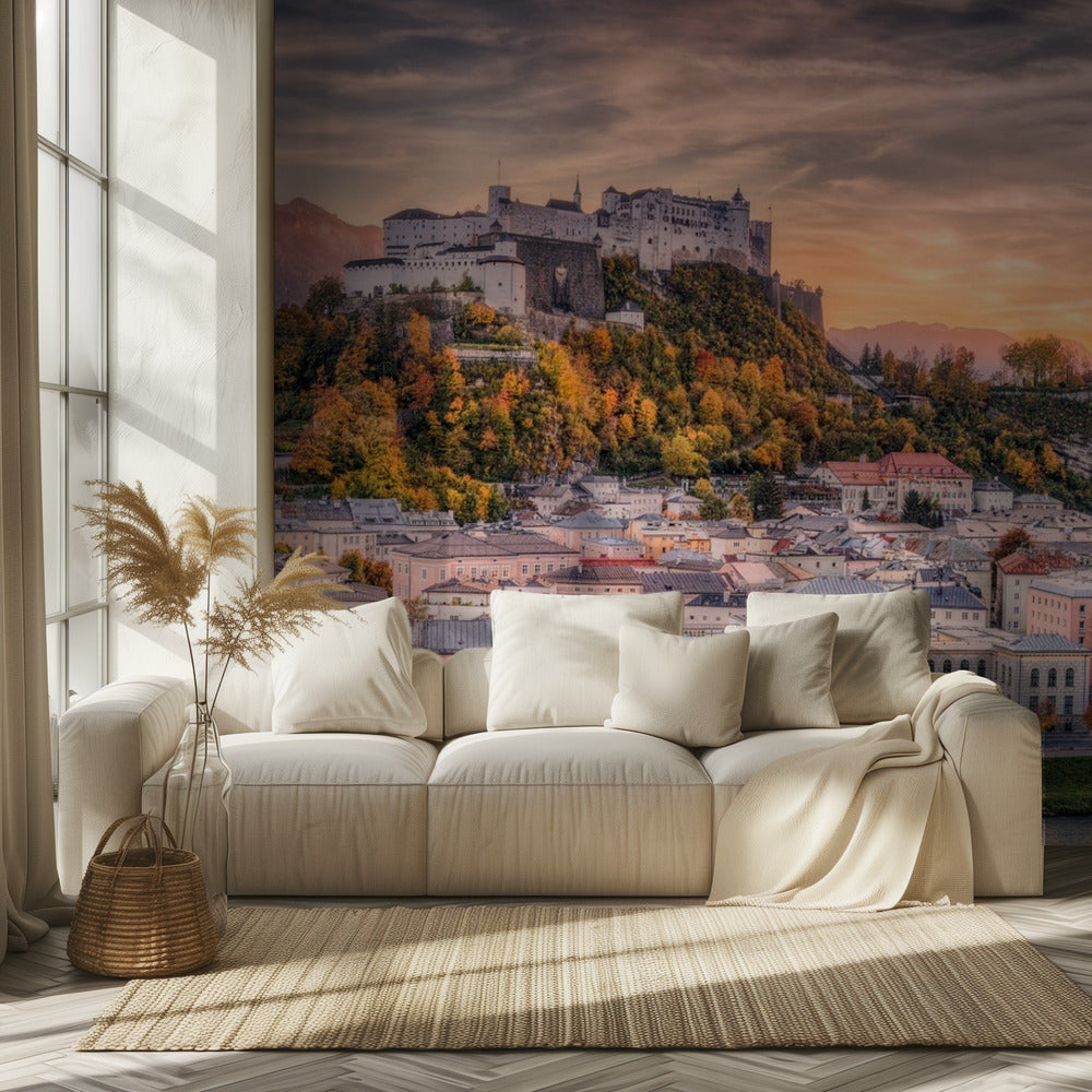 Salzburg in herfstkleuren | Behang