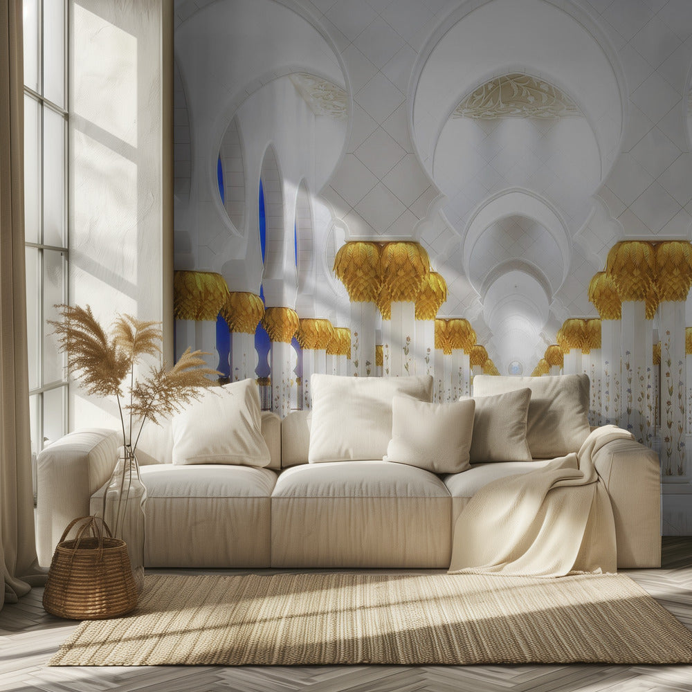 Wit en goud | Behang