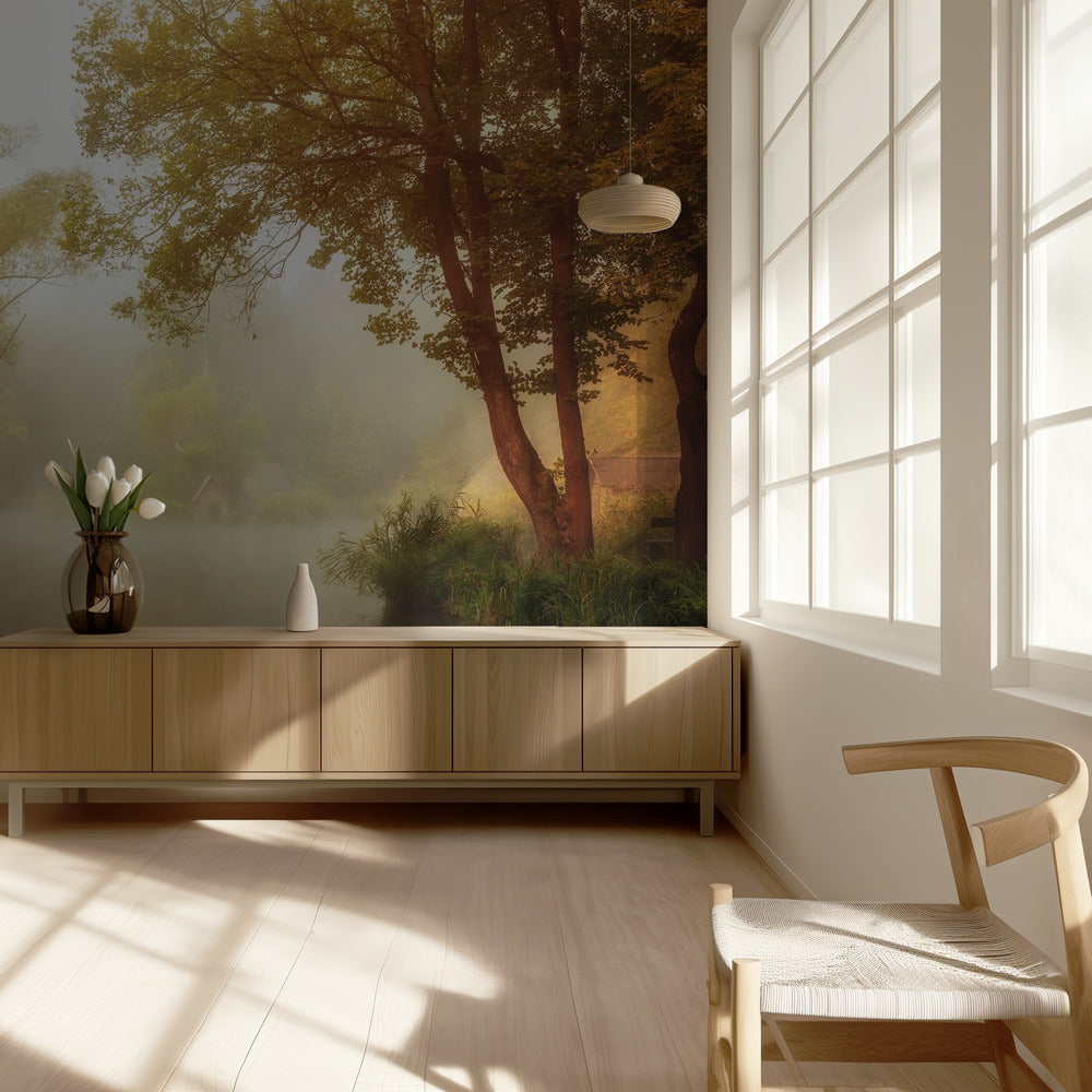 Mistige herfst | Behang