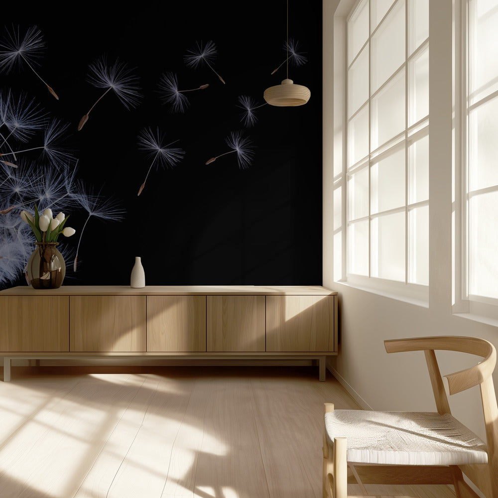 Paardenbloem waait | Behang