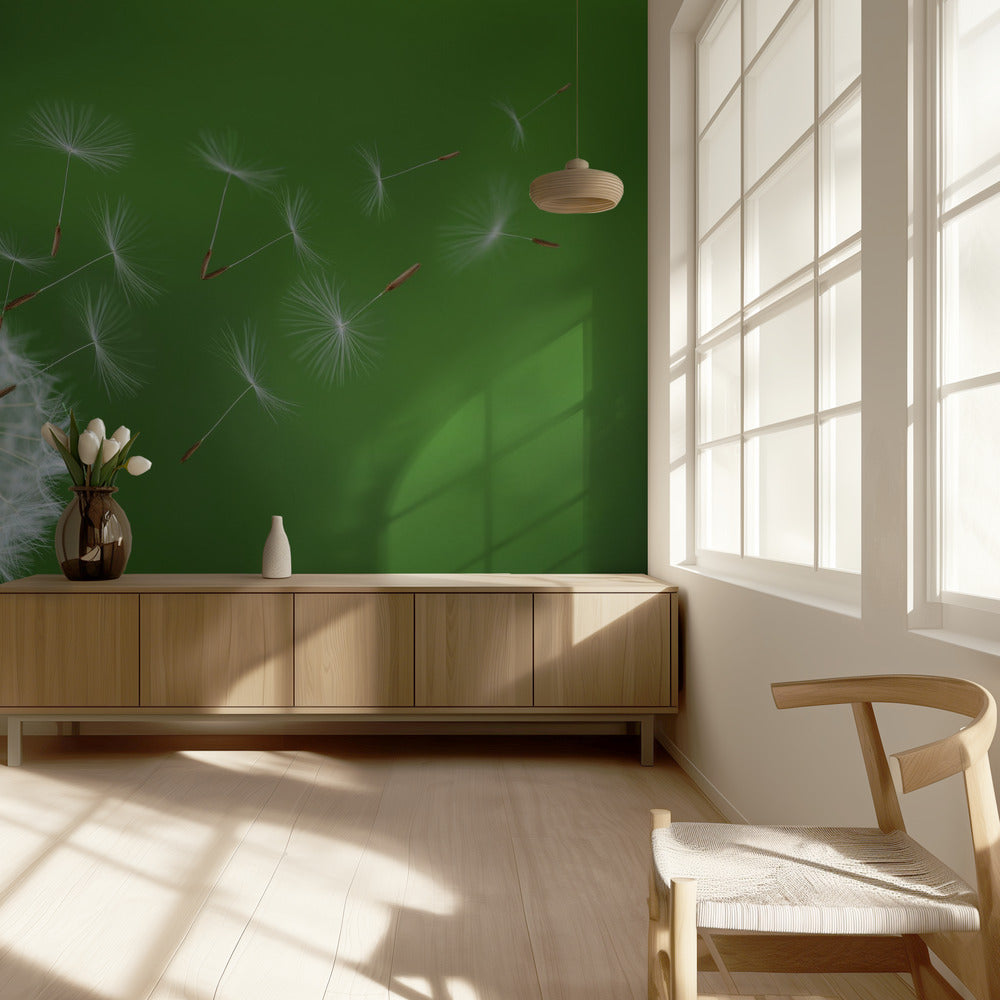 Paardenbloem waait | Behang