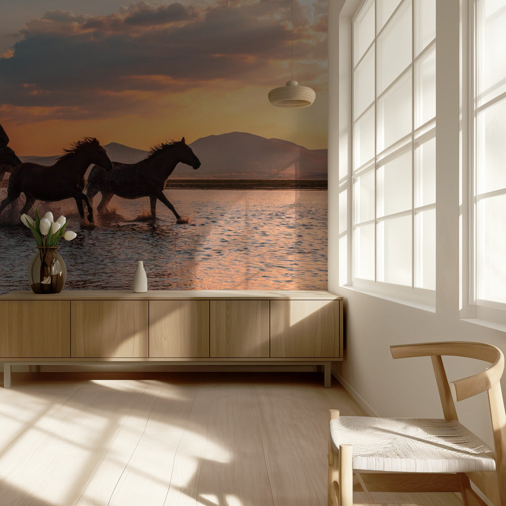 WATERPAARDEN | Behang