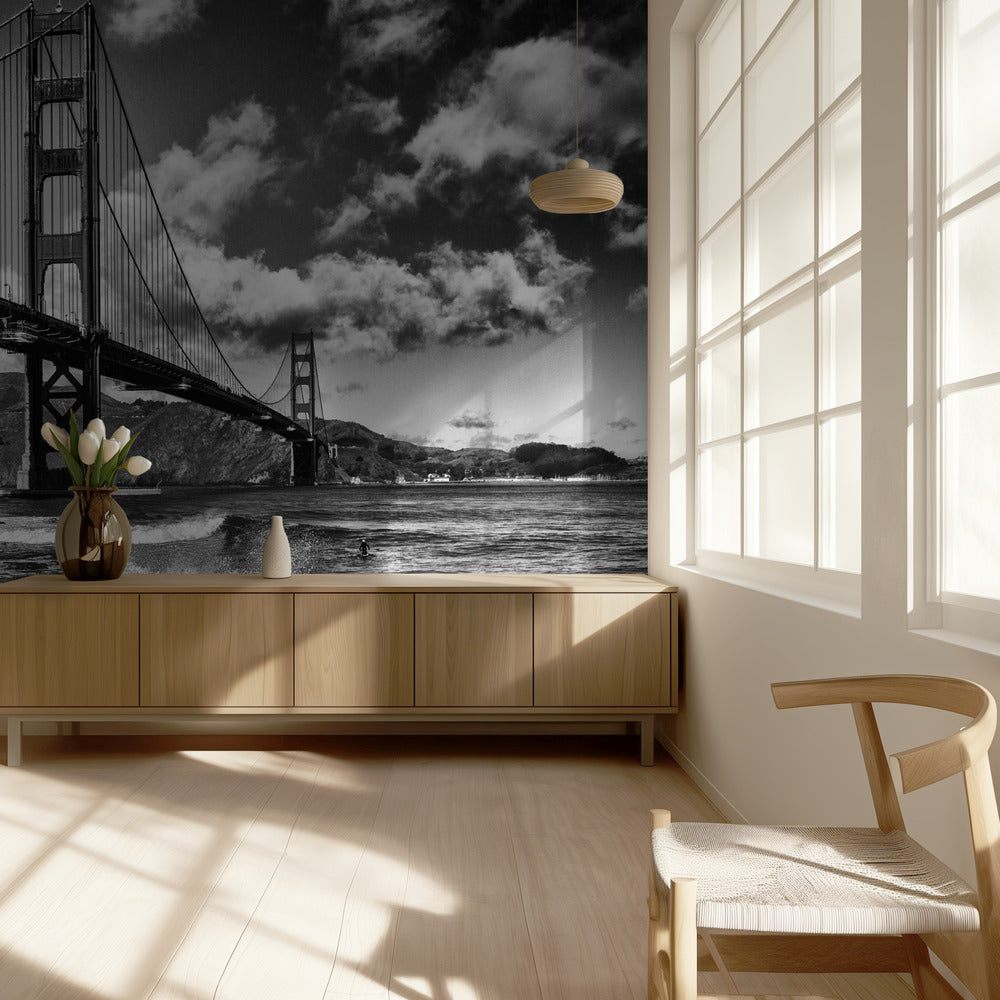 Surfen onder de Golden Gate Bridge | Achtergrond