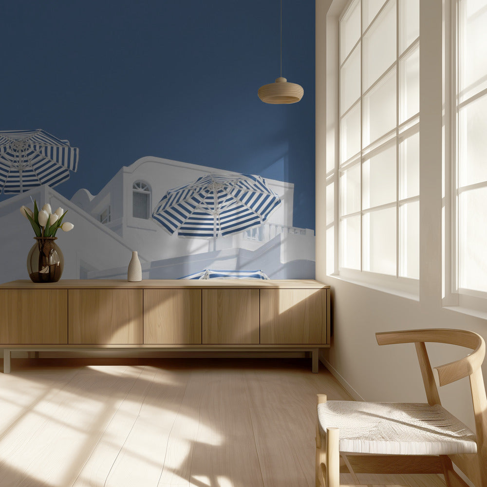 Blauw en wit | Behang
