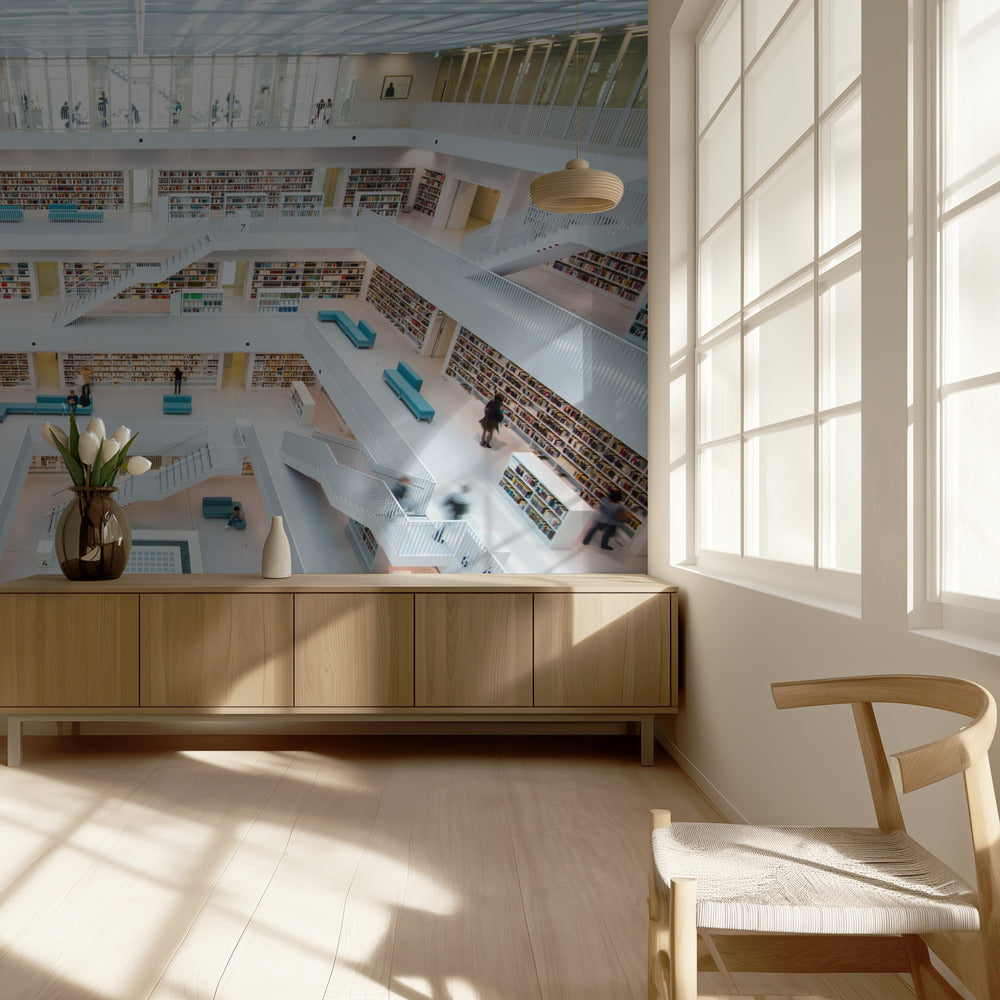 Bibliotheek Stuttgart | Behang