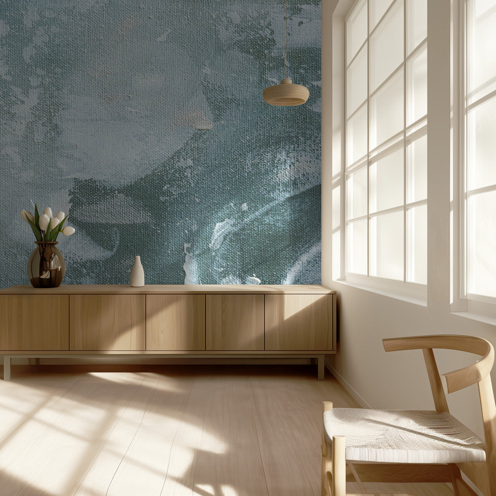 Groen en wit acryl | Behang