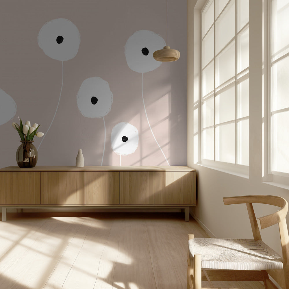 Scandinavische bloemen | Behang