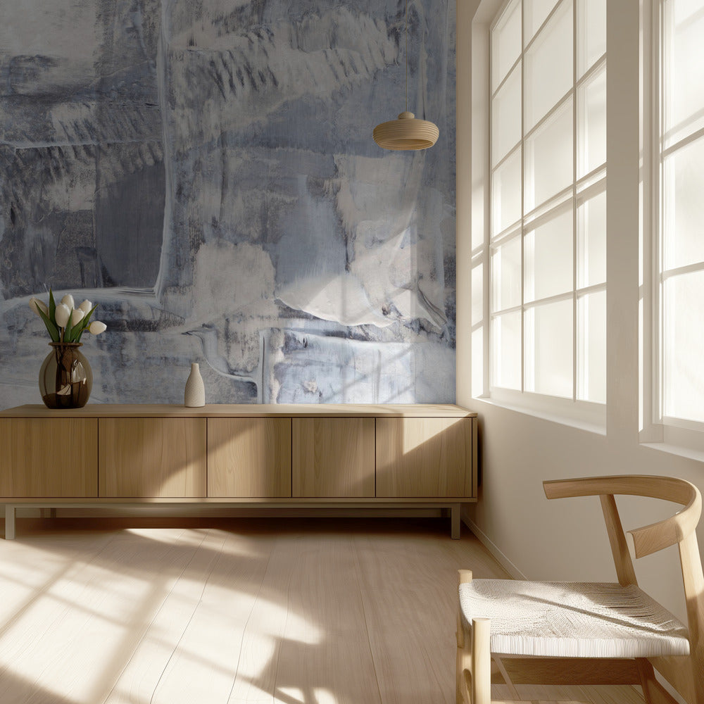Gestructureerde penseelstreken met gedempte tinten | Behang