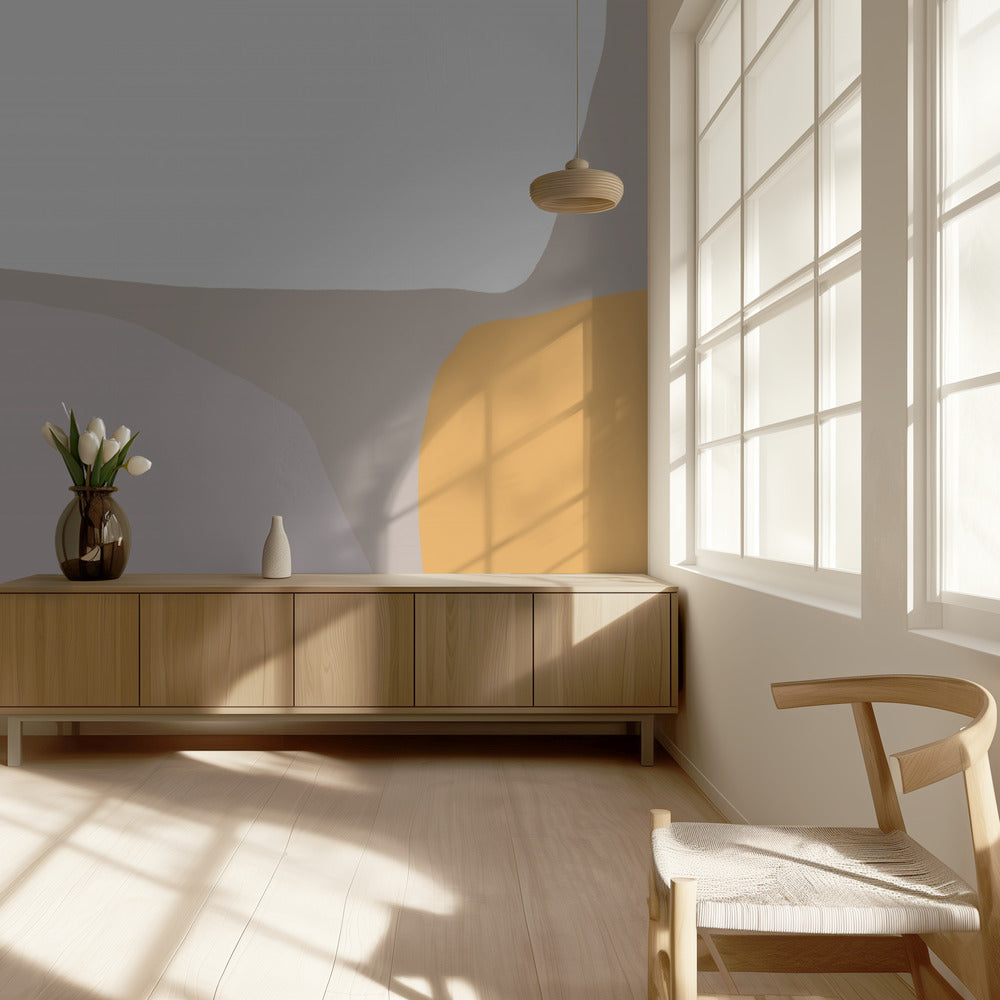 Zachte geometrische harmonie | Behang