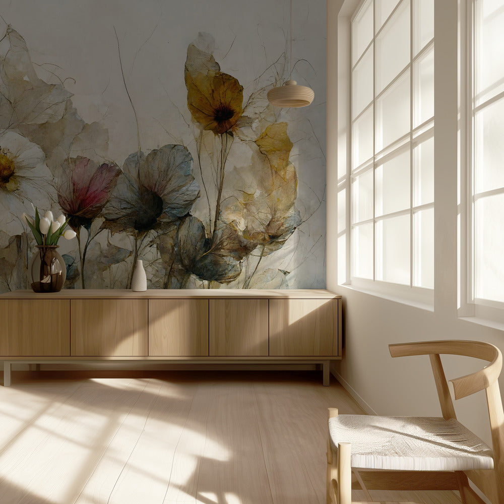 Fluisterende bloemen | Behang