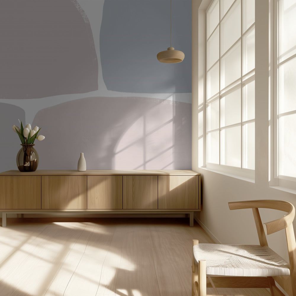 Pasteltinten met geometrische vormen | Behang