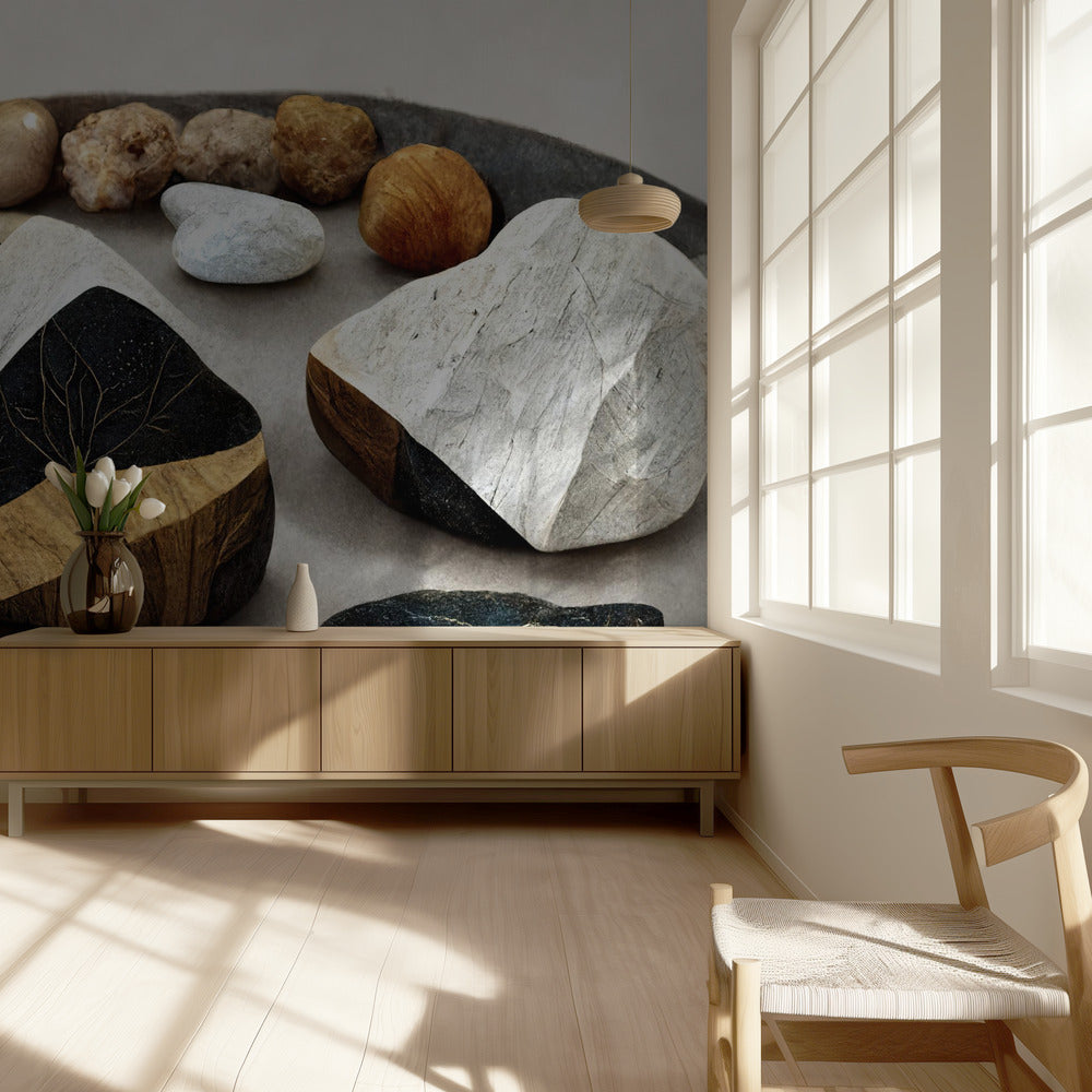 Gelaagd stenen landschap | Behang