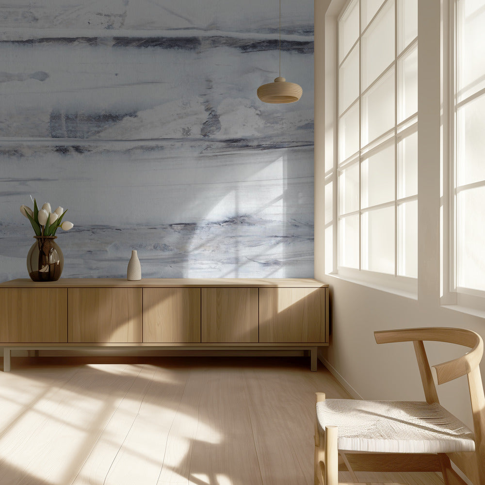 Mix van koele tinten en texturen | Behang