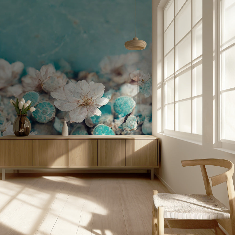 Aqua Blossom Dream | Behang