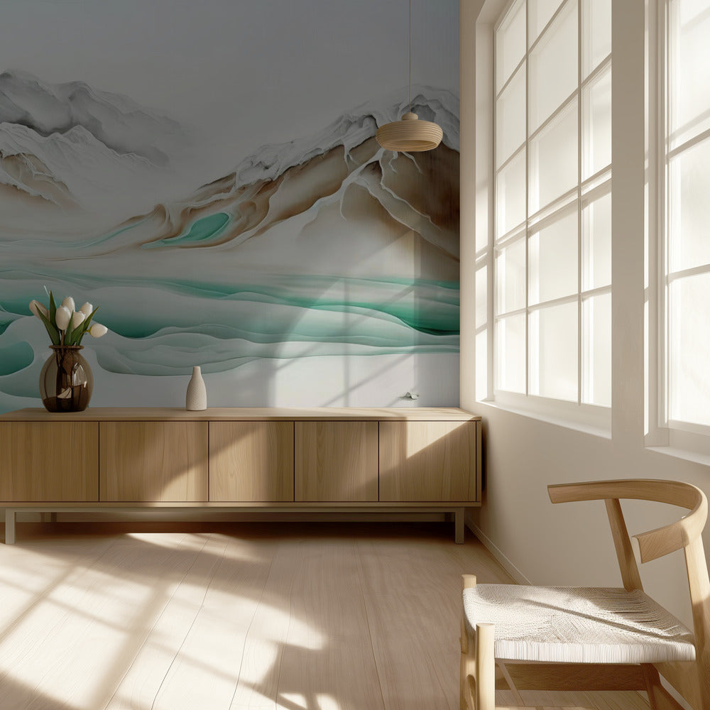 Rustige Alpenstroom | Behang