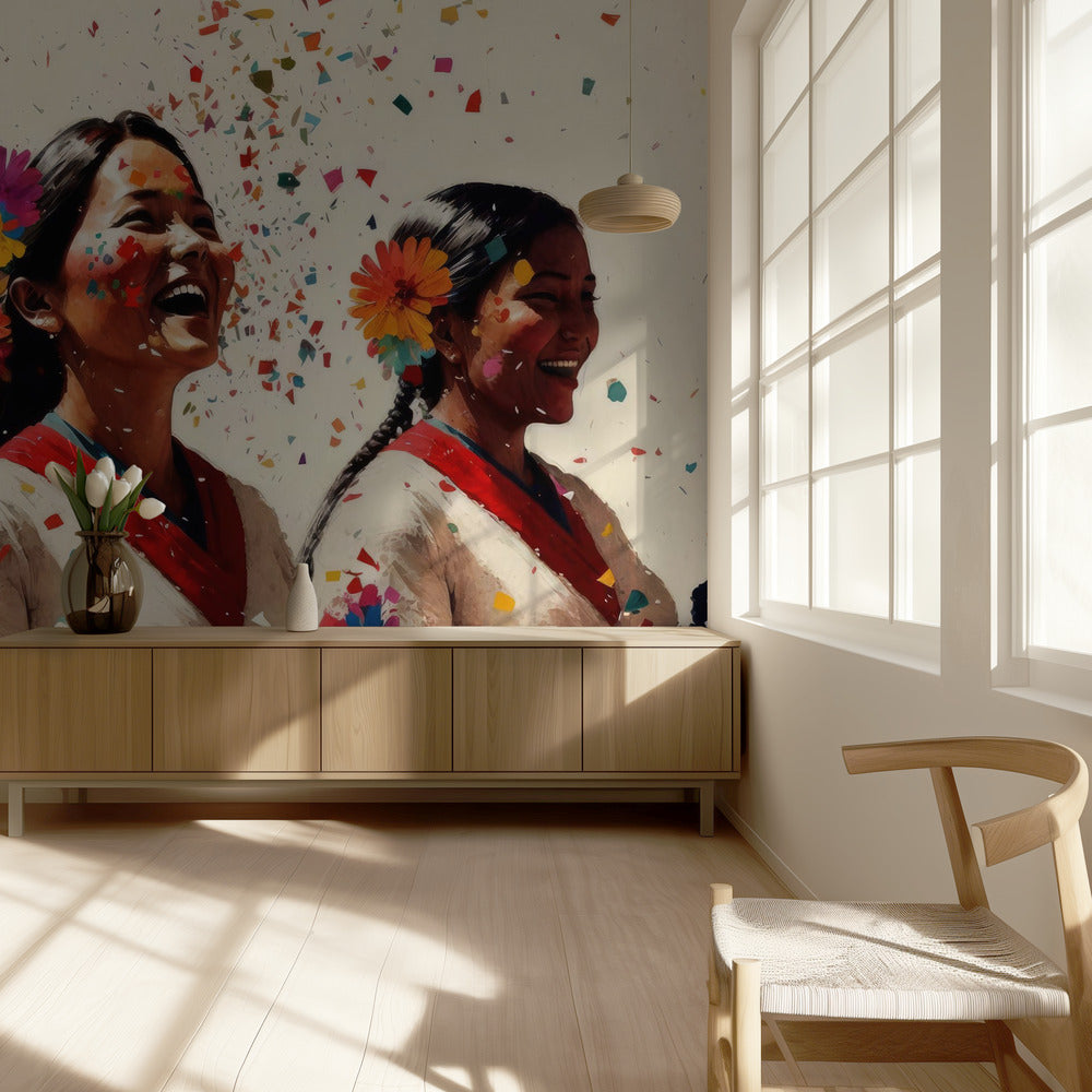 Vrolijke viering | Behang