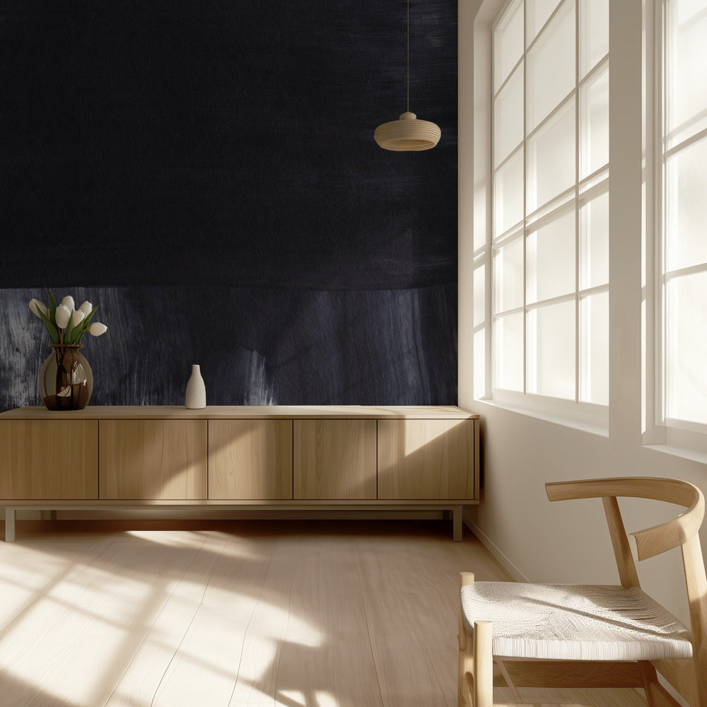 Monochrome tinten met vloeiende penseelstreken | Behang