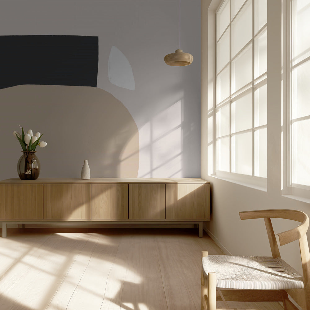 Geometrische vormen in neutrale tinten | Behang