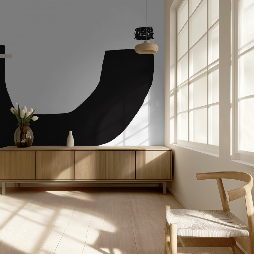 Zwarte geometrische vormen | Behang