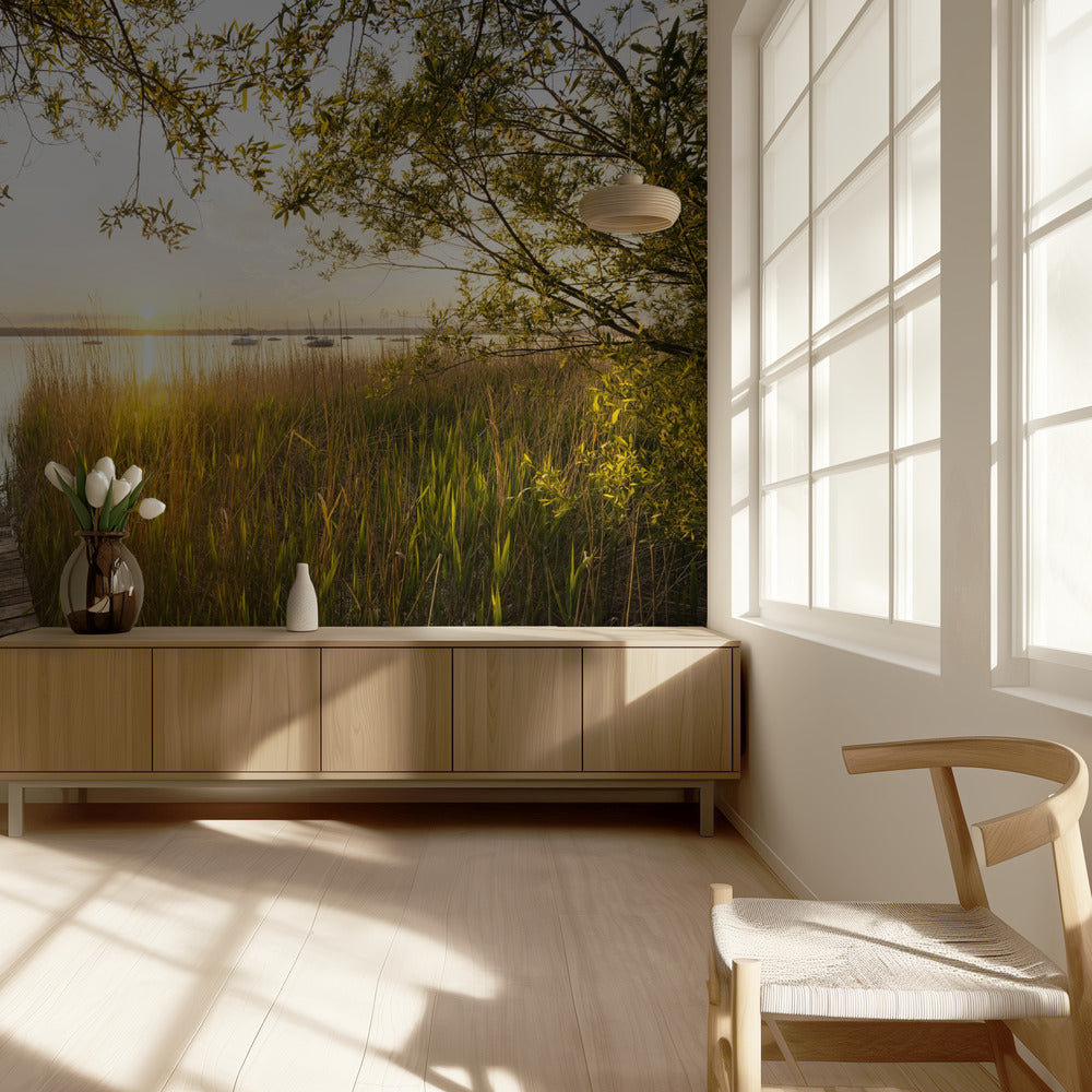 Gouden steiger | Behang