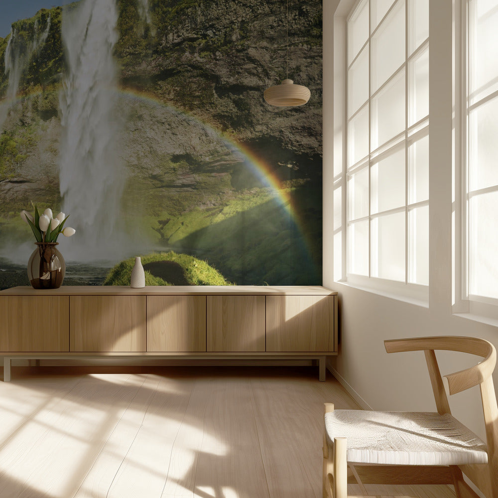 Regenboogwaterval | Behang
