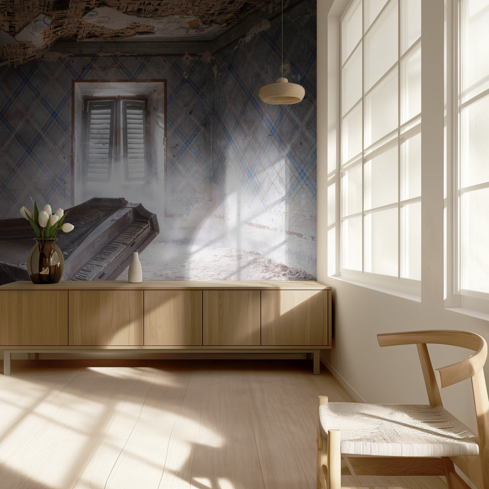 Kapotte piano | Behang