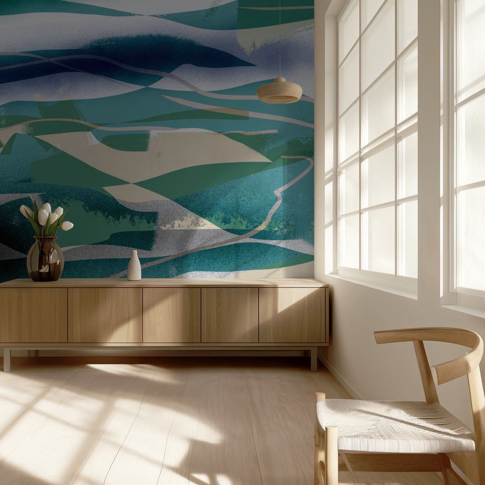 Abstractie in landschap | Behang