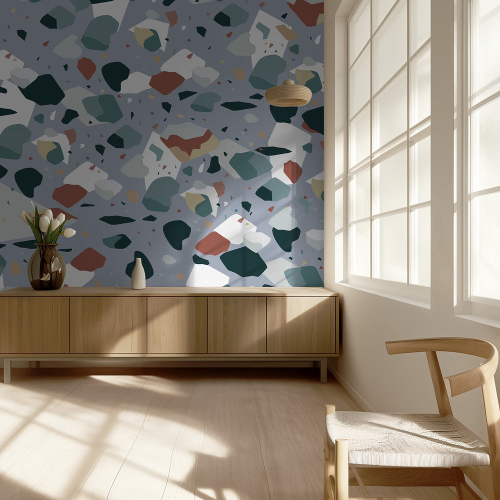 Terrazzo_Blauw | Behang