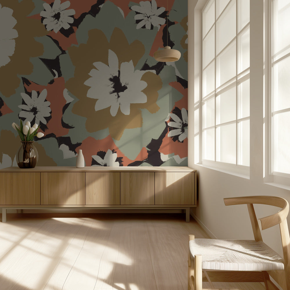 Gedurfde bloemensymfonie | Behang
